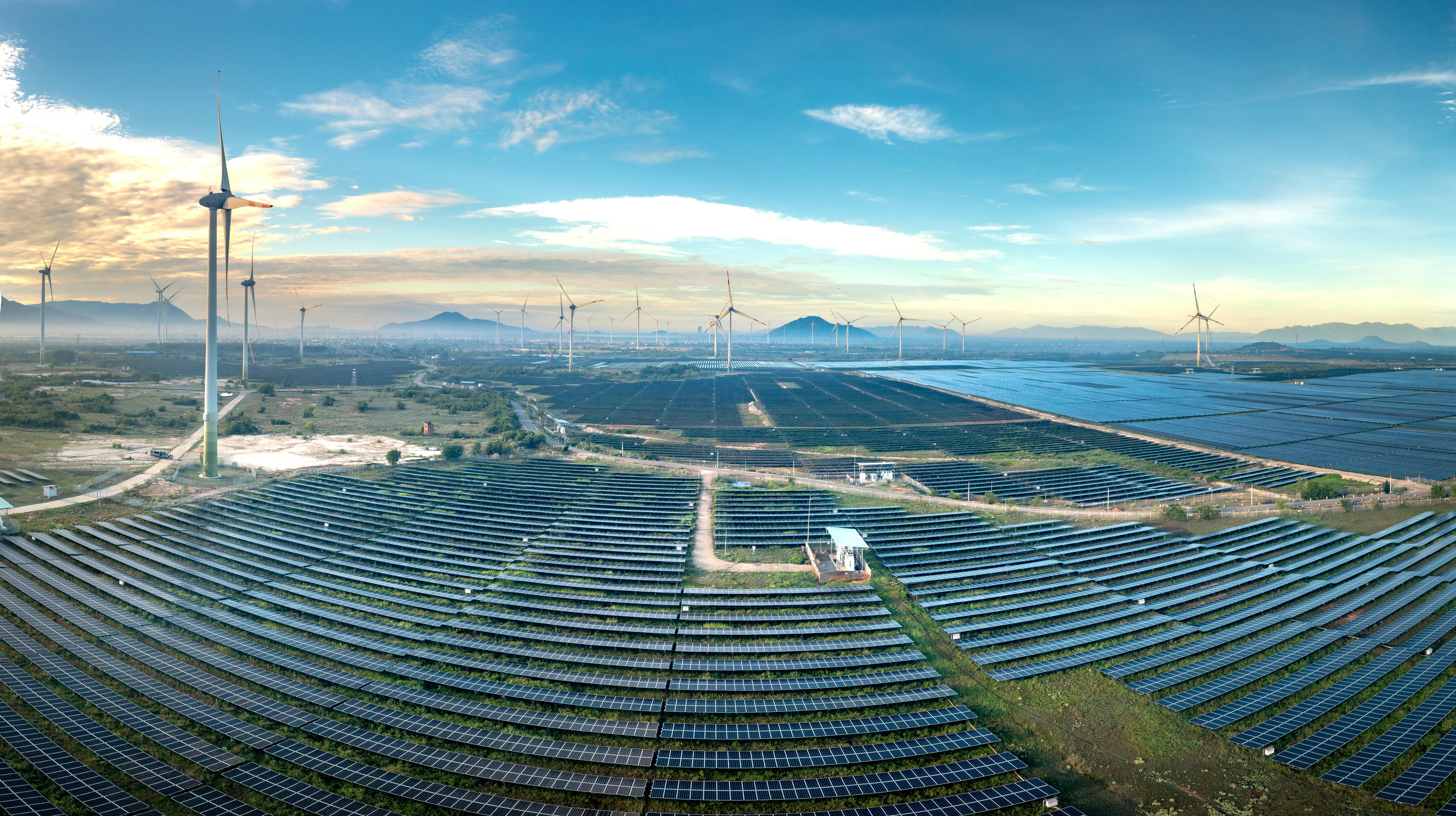 Photo: A picturesque solar farm scene (may be AI generated)